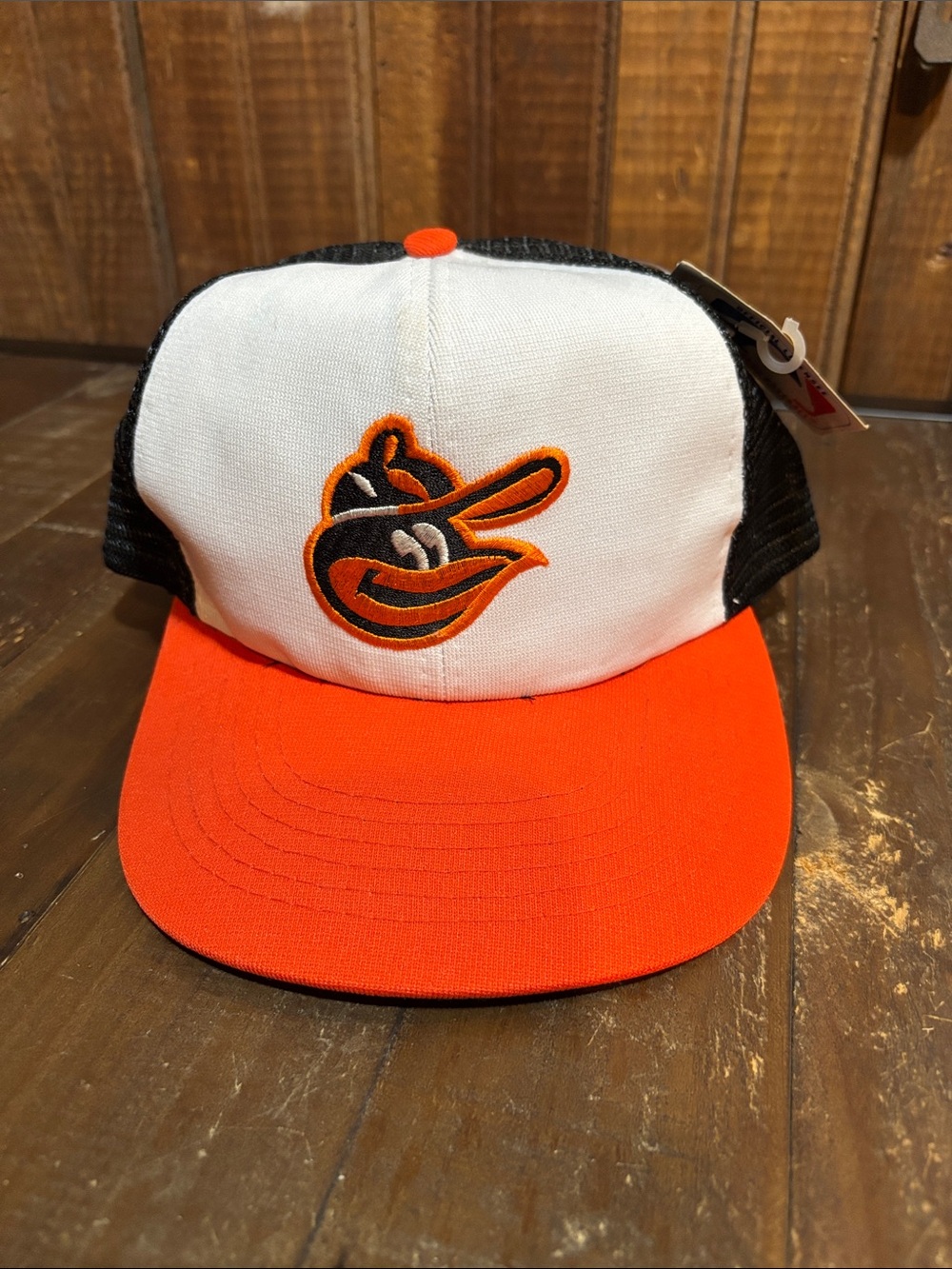 Vintage Baltimore Orioles Orange & White Baseball Cap with Team Logo